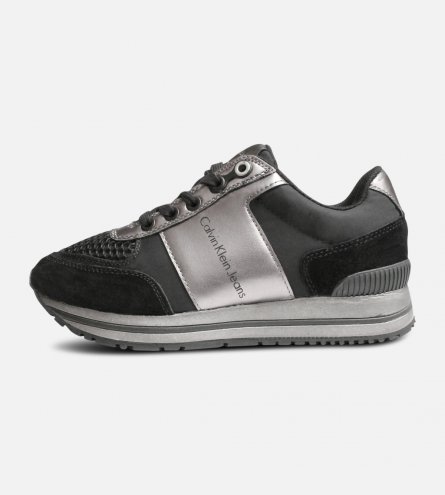 Calvin Klein Tanya Trainers  in Black & Pewter