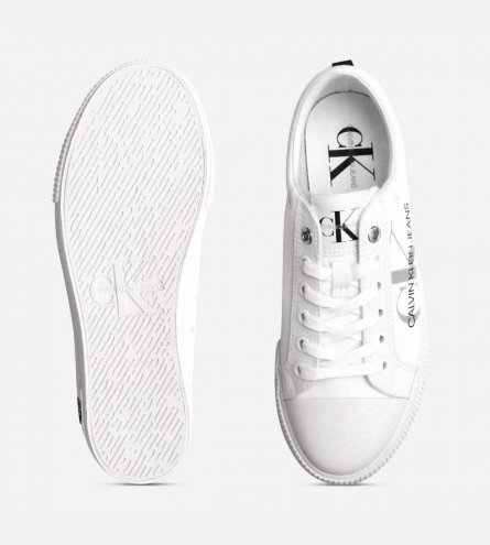 Calvin Klein All White Designer Womens Laceup CK Sneaker