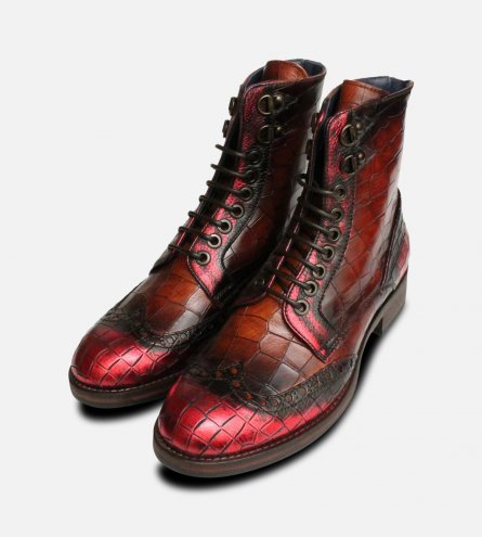 Campari Metallic Red Italian Designer Ladies Boots