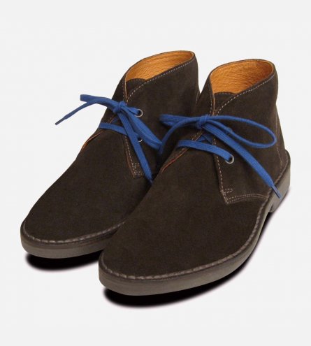 Ladies Dark Brown Suede Italian Desert Boots