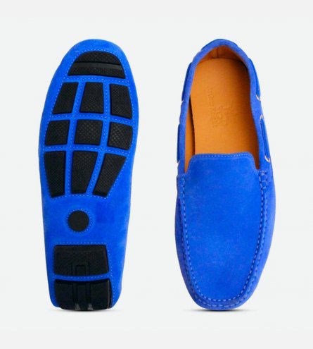 Blue Suede Driving Shoes for Men