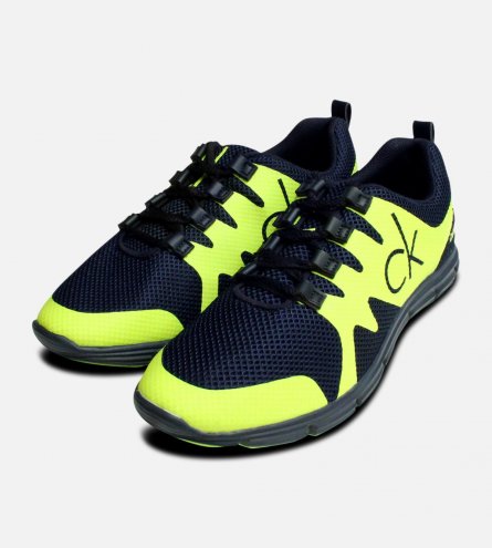 Calvin Klein Florescent Yellow & Navy Running Trainers