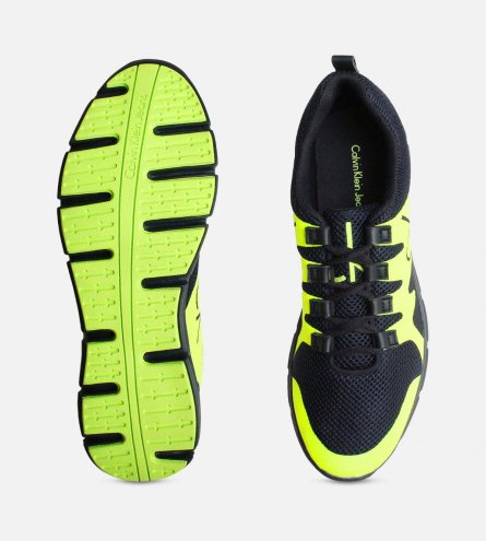 Calvin Klein Florescent Yellow & Navy Running Trainers