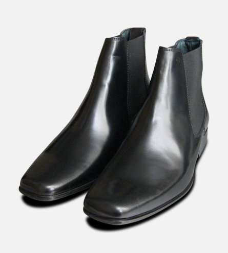 Black Polished Mens Exceed Chelsea Boots