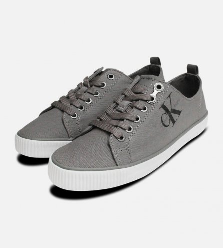 Grey Canvas Dora Sneakers by Calvin Klein Jeans