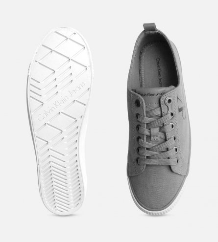 Grey Canvas Dora Sneakers by Calvin Klein Jeans