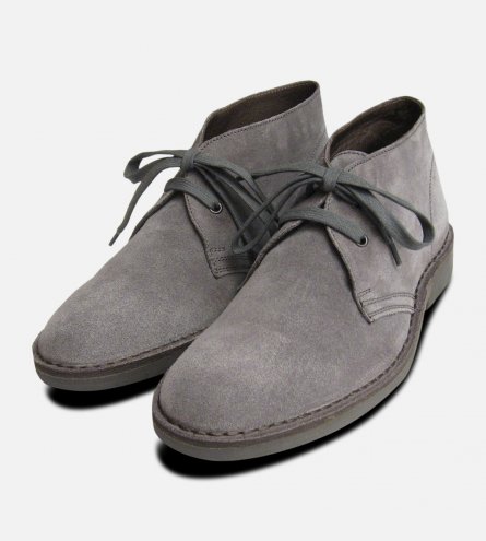 Ash Grey Suede Mens Designer Italian Desert Boots by Arthur Knight Shoes