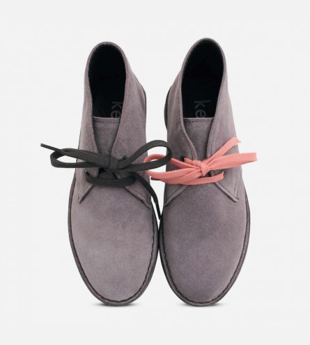 Grey Suede Womens Designer Italian Desert Boots