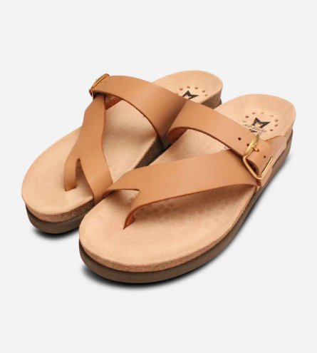 Mephisto Helen Sandals in Camel Nubuck Leather