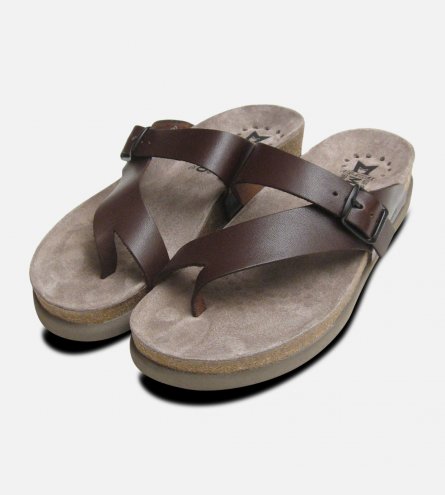 Helen Chestnut Brown Calf Leather Sandals Mephisto Shoes