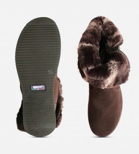 Brown Suede Waterproof Gore Tex Womens Fur Zip Boot