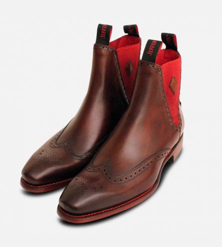 Jeffery West Premium Brown Chelsea Boot Brogues