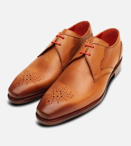 Jeffery West Honey Brown Premium Brogue Derby Lace Shoe