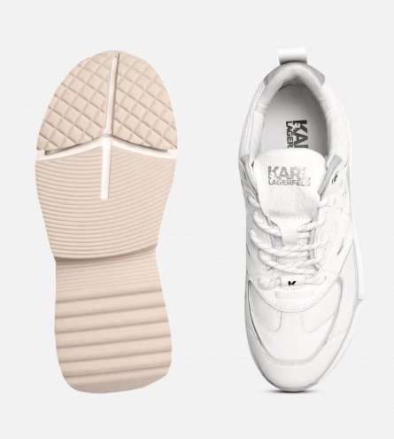 Karl Largerfeld Designer Aventur Sneakers in White Leather