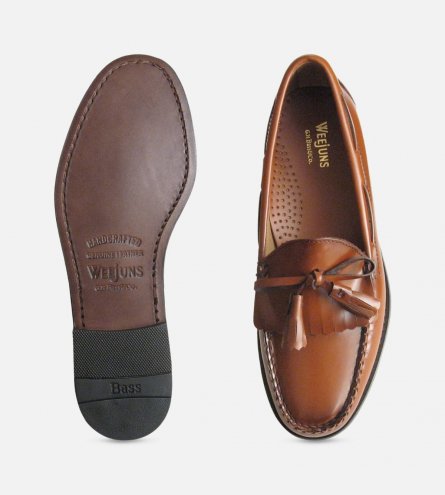 Honey Brown Polished Formal Fringe & Tassel Loafers by Bass Weejuns