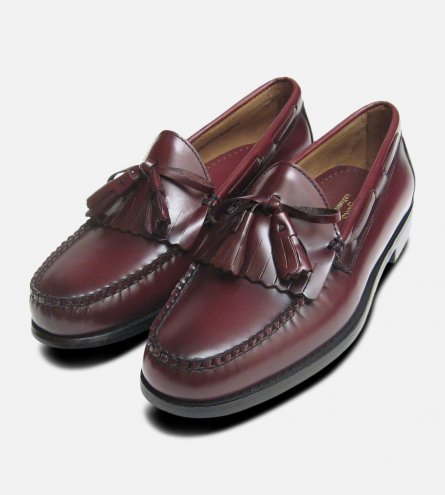 Burgundy Wine Polished Formal Fringe & Tassel Loafers by Bass Weejuns