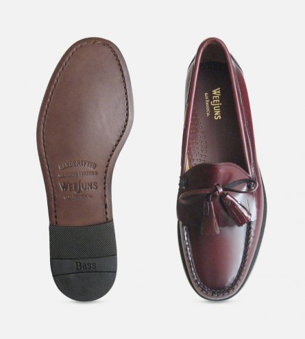 Burgundy Wine Polished Formal Fringe & Tassel Loafers by Bass Weejuns