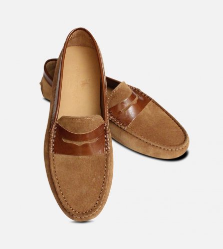 Honey Brown Suede Italian Arthur Knight Moccasins