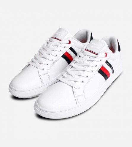 Luxury Tommy Hilfiger White Lace Up Cupsole Shoes