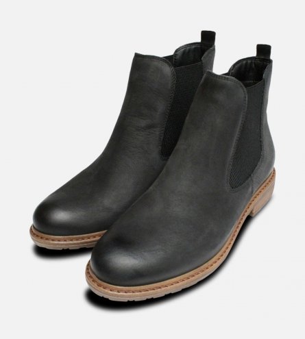 Matt Black Tamaris Ladies Slip On Ankle Boots