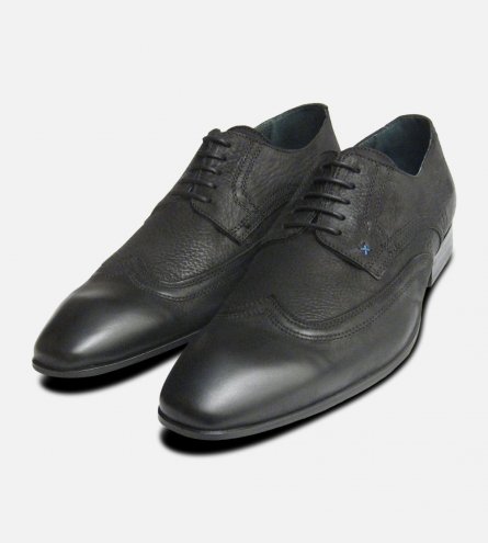 Black Waxy Lace Up Shoes for Men by Designer Brand Exceed