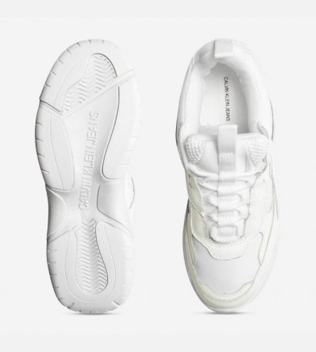 Maya Chunky Trainers in White Leather by Calvin Klein Jeans