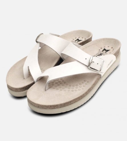 Mephisto Helen Sandals in Smooth White Leather