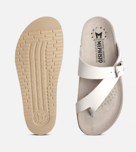 Mephisto Helen Sandals in Smooth White Leather