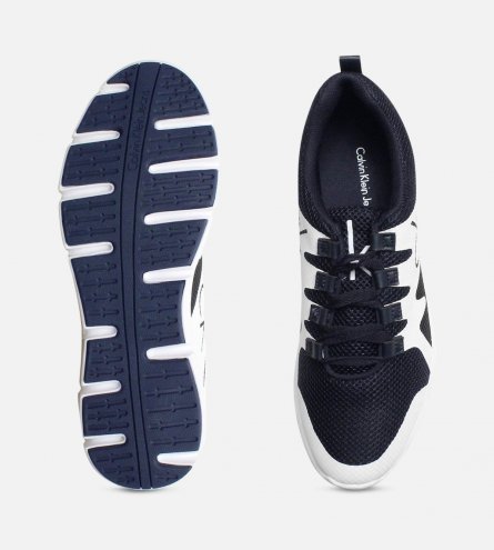 Calvin Klein Mens Murphy Navy & White Mesh Trainers