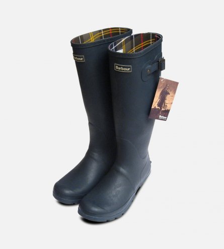 Barbour Mens Navy Blue Waterproof Rubber Wellington Boots