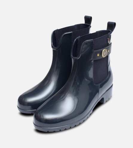 Navy Blue Oxley Tommy Hilfiger Ladies Rubber Wellies