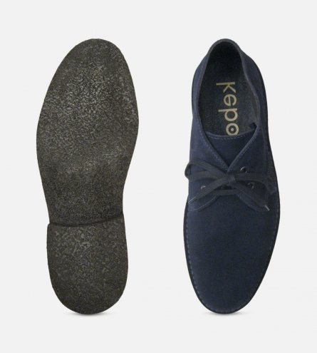 Navy Blue Suede Mens Desert Boots