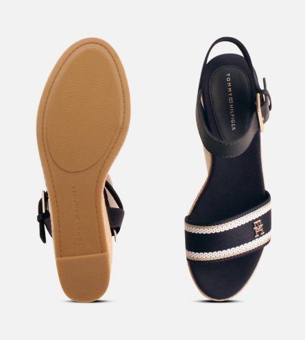 Tommy Hilfiger Navy Blue Wedge Designer Sandals