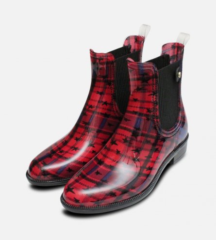 Red Iconic Odette Tommy Hilfiger Ladies Rubber Wellies