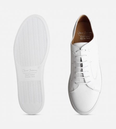 Oliver Sweeney Premium White Leather Designer Cupsole Shoes