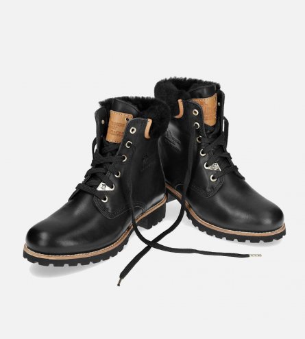 Panama Jack 03 Igloo Travelling Boots in Black Leather