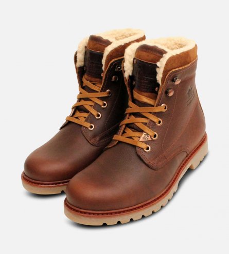 Panama Jack Warm Aviator Boots in Bark Brown