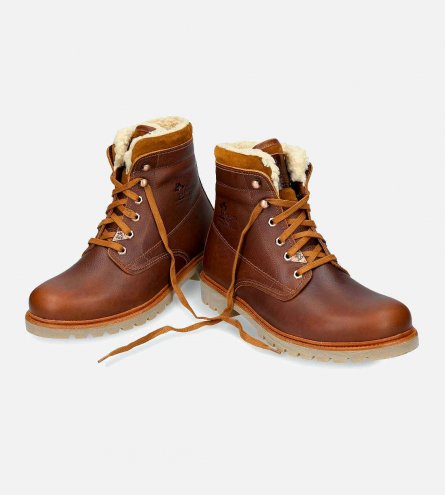 Panama Jack Warm Aviator Boots in Bark Brown