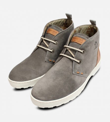 Panama Jack Grey Suede Mens Michel Chukka Boots