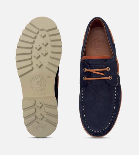 Panama Jack Mens Navy Blue Nubuck Boat Shoes