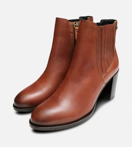 Cognac Brown Heeled Tommy Hilfiger Penelope Boots