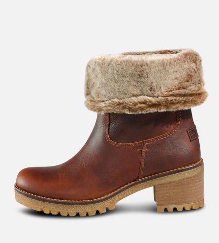 Ladies Panama Jack Chestnut Brown Fur Piola Boots