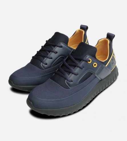 Neoprene Designer Mens Calvin Klein Indigo Rex Trainers