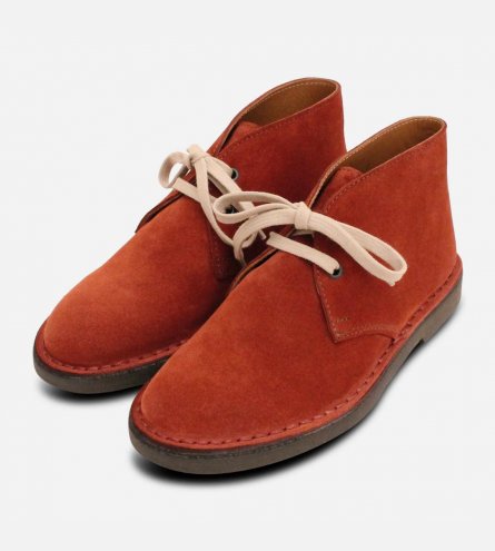 Rust Suede Designer Womens Desert Boot Made in Italy