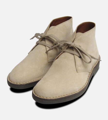 Papirus Beige Suede Italian Ladies Desert Boots