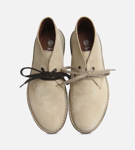 Papirus Beige Suede Italian Ladies Desert Boots