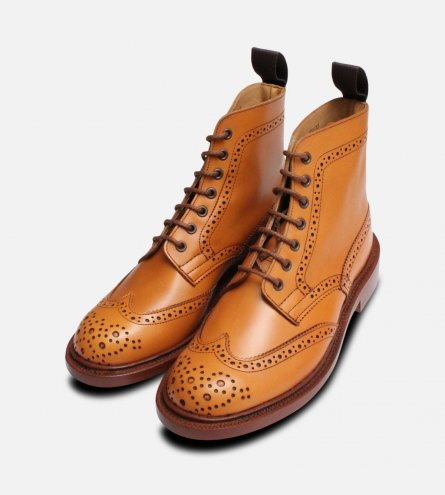 Acorn Tan Ladies English Country Brogues Trickers Stephy
