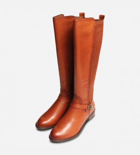 Tamaris Knee High Light Brown Designer Leather Boots