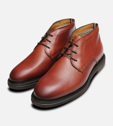 Tommy Hilfiger Luxury Cognac Austin Chukka Boots