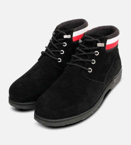 Tommy Hilfiger Jet Black Suede Iconic Chukka Boots